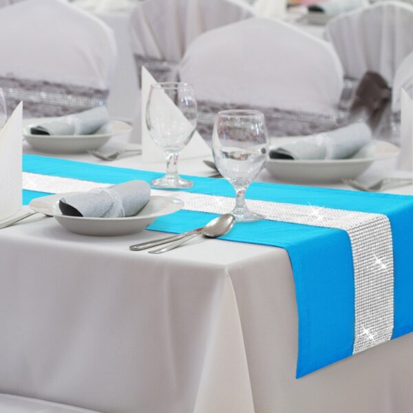 Runner Glamour con zirconi blu turchese