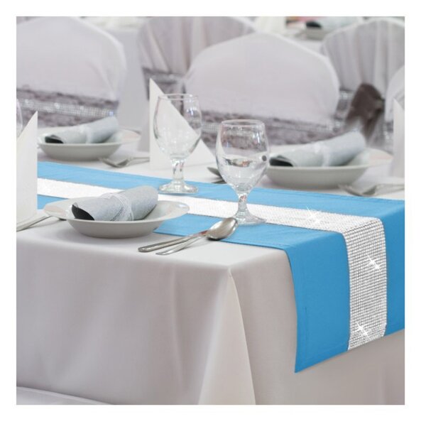 Runner Glamour con zirconi azzurro