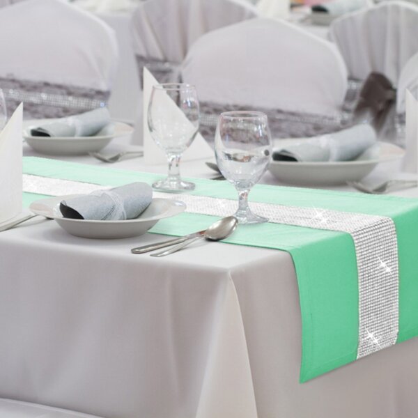 Runner Glamour con zirconi pistacchio
