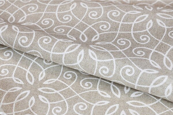 Tessuto decorativo Stelle bianche con lurex, h. 140 cm