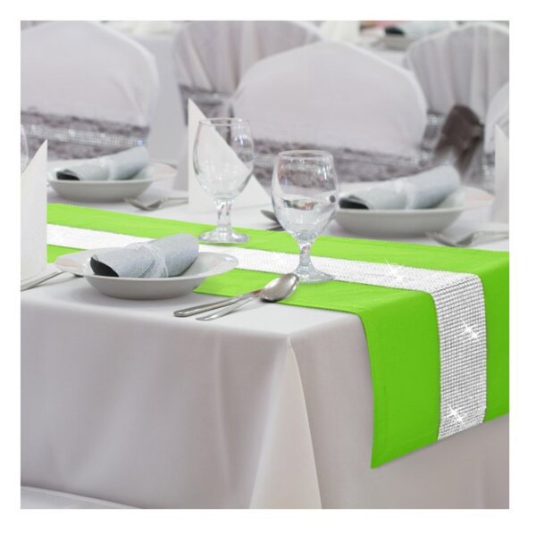 Runner Glamour con zirconi verde chiaro