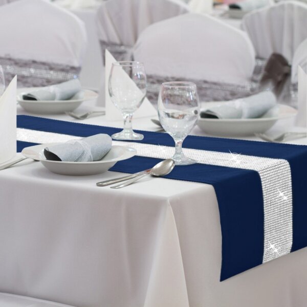 Runner Glamour con zirconi blu navy