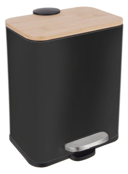 Cestino per la spazzatura nero in acciaio inox con pedale 5 l Black – Orion