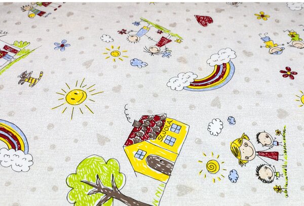 Tessuto di cotone Family, h. 140 cm