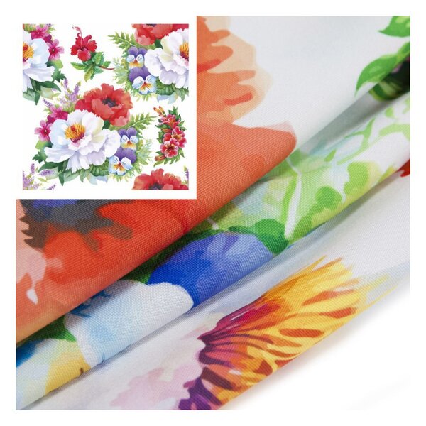 Tessuto fantasia MIGD102 Fiori, altezza 150 cm