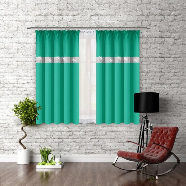 Tenda con nastro e zirconi 140x160 cm il mare