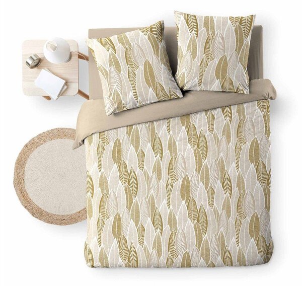 Set copripiumino e federa giallo ocra in microfibra per letto matrimoniale ed esteso 240x220 cm Kim – douceur d'intérieur