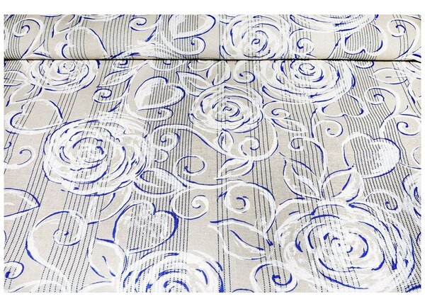 Runner Peonie blu 50x150 cm Made in Italy
