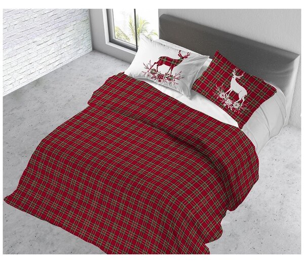 Parure copripiumiuno Tartan rosso Made in Italy