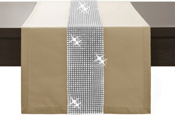 Runner Glamour con zirconi beige