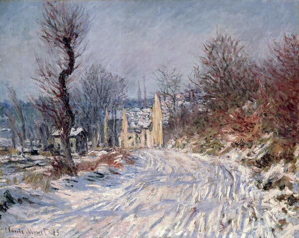 Riproduzione The Road to Giverny Winter 1885, Claude Monet