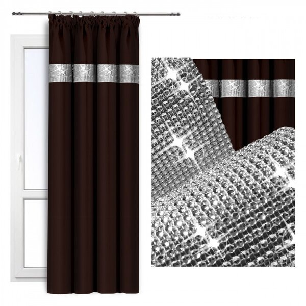 Tenda con nastro e zirconi 140x250 cm t.moro