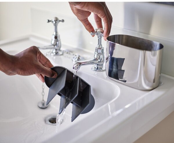 Portaspazzolino verticale color argento lucido in acciaio inox EasyStore Luxe – Joseph Joseph