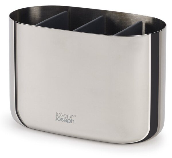 Portaspazzolino verticale color argento lucido in acciaio inox EasyStore Luxe – Joseph Joseph