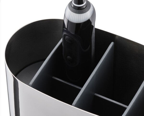 Portaspazzolino verticale color argento lucido in acciaio inox EasyStore Luxe – Joseph Joseph