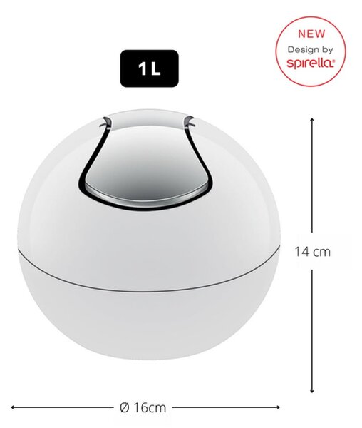 Cestino per la spazzatura bianco in plastica 1 l Bowl – Spirella