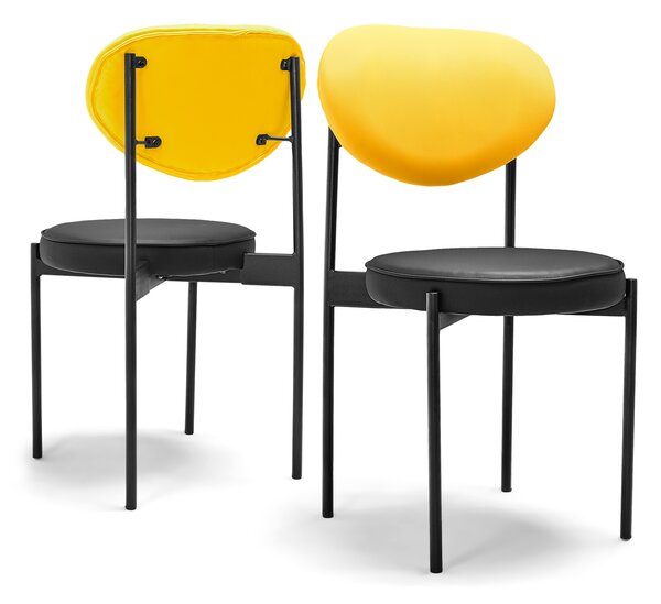 LIEGI ROCK - Coppia di 2 sedie di design in letherette
