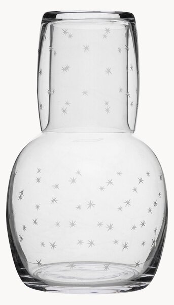 Caraffa e bicchiere in cristallo soffiato Stars