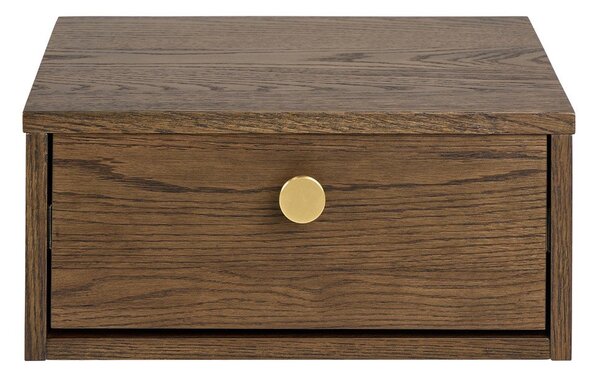 Comodino colore naturale scuro con effetto rovere Monfort – Actona
