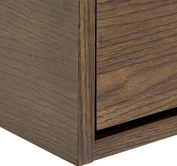Comodino colore naturale scuro con effetto rovere Monfort – Actona
