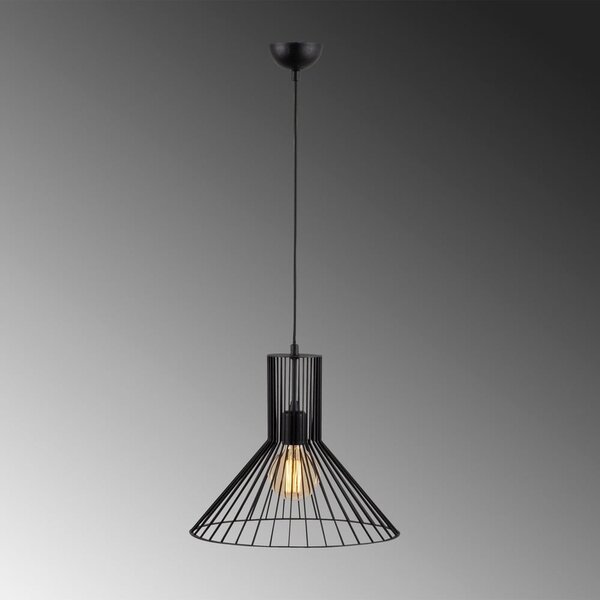 Lampadario nero con paralume in metallo ø 38 cm Fellini – Opviq lights