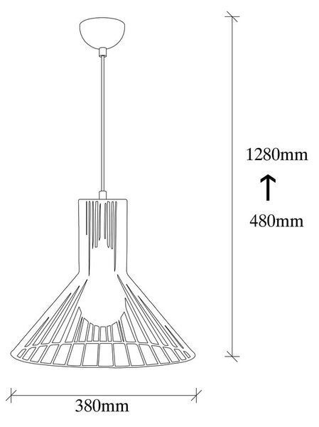 Lampadario nero con paralume in metallo ø 38 cm Fellini – Opviq lights