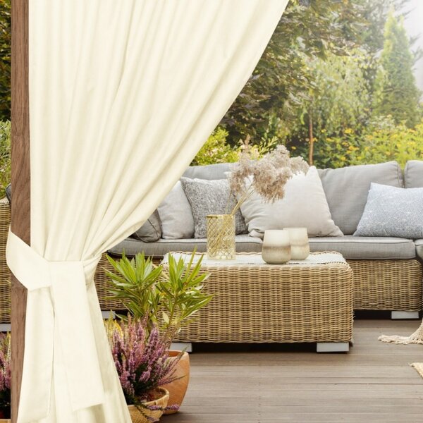 Nastro per fissaggio tende da giardino 160x8 cm crema