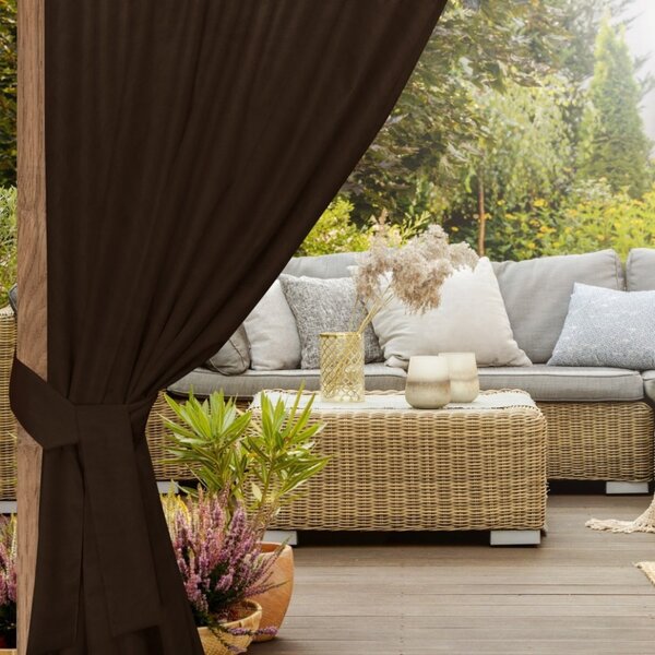 Nastro per fissaggio tende da giardino 160x8 cm t.moro