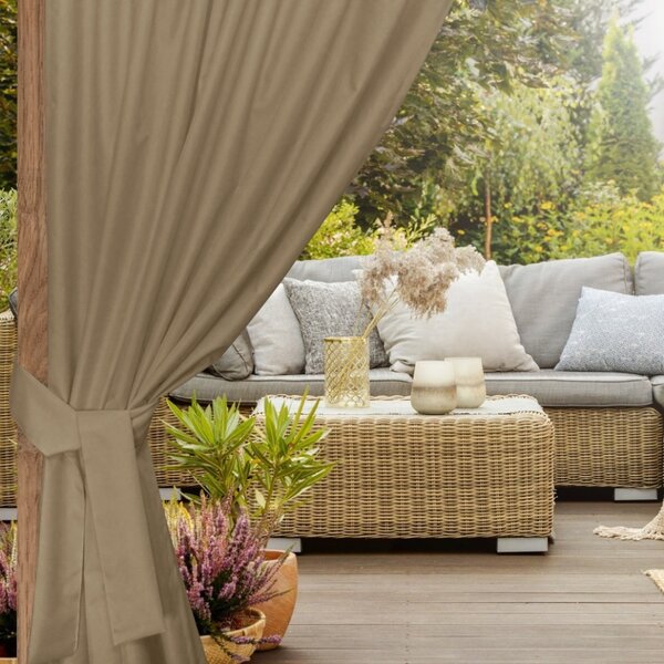 Nastro per fissaggio tende da giardino 160x8 cm beige scuro