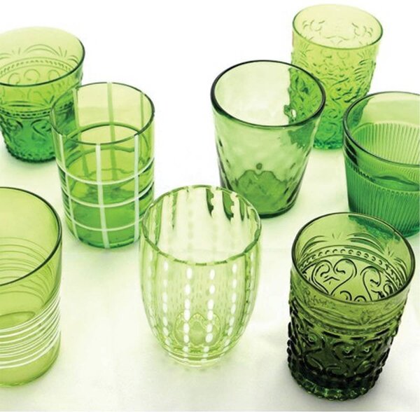 Zafferano Melting Pot Bicchiere Acqua Set 6 Pz Monocolore Verde