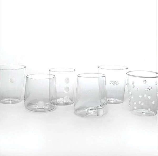 Zafferano Melting Pot Bicchiere Acqua Set 6 Pz Monocolore Bianco