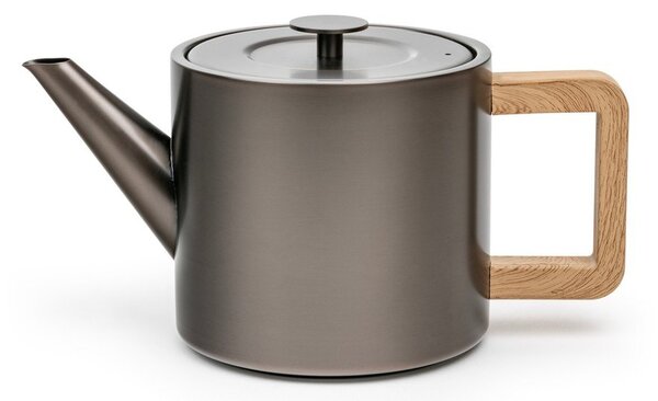Teiera grigia in acciaio inox con filtro 1,1 l Duet Narvik – Bredemeijer