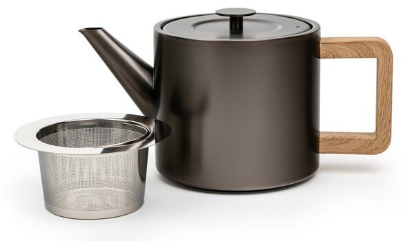 Teiera grigia in acciaio inox con filtro 1,1 l Duet Narvik – Bredemeijer