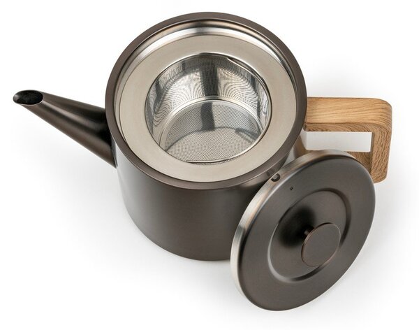 Teiera grigia in acciaio inox con filtro 1,1 l Duet Narvik – Bredemeijer