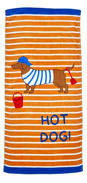 Telo mare arancione in cotone 76x160 cm Hot Dog – Catherine Lansfield