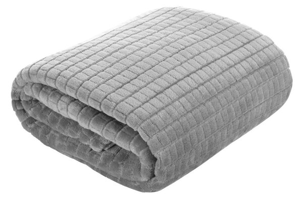 Coperta in microfibra con effetto 3D Cindy2 grigio chiarro