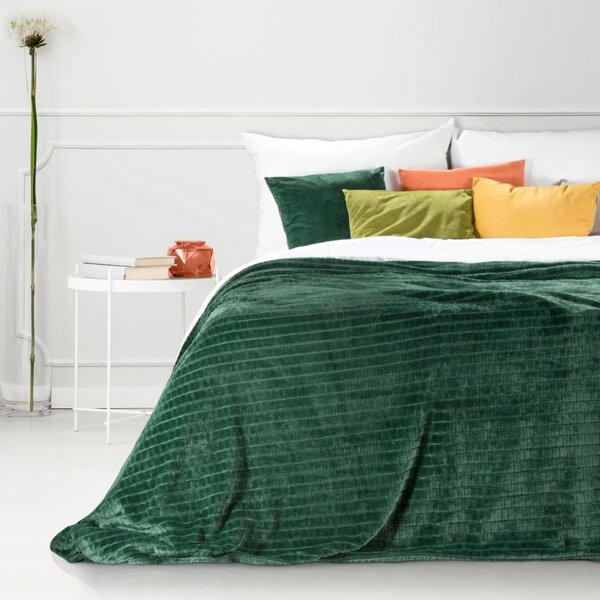 Coperta in microfibra con effetto 3D Cindy2 verde bottiglia