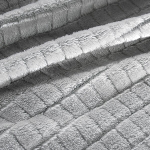 Coperta in microfibra con effetto 3D Cindy2 grigio chiarro
