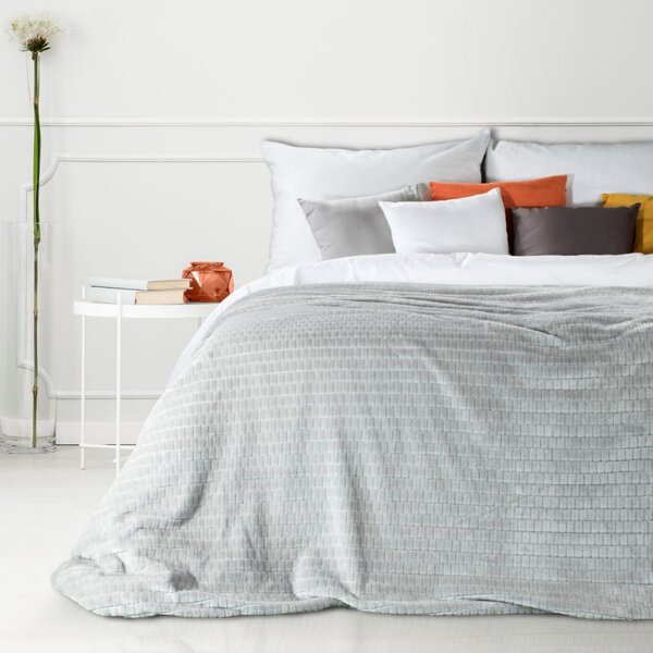 Coperta in microfibra con effetto 3D Cindy2 grigio chiarro