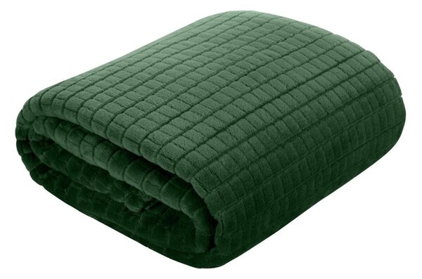 Coperta in microfibra con effetto 3D Cindy2 verde bottiglia