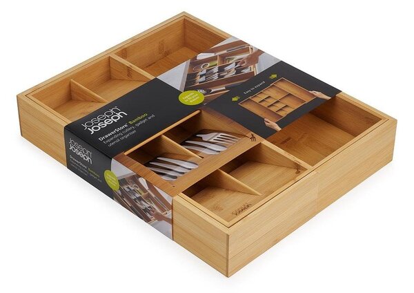 Portaposate regolabile di colore naturale in bambù 32 x 40 cm DrawerStore Bamboo – Joseph Joseph