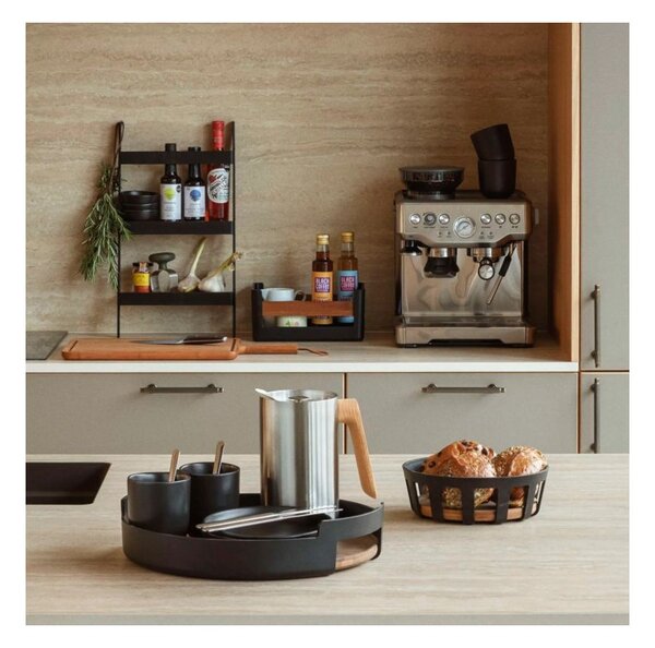 Eva Solo Cestino per il Pane Grande 24,5cm Nordic Kitchen Black Bambù Carbonizzato Tools Design