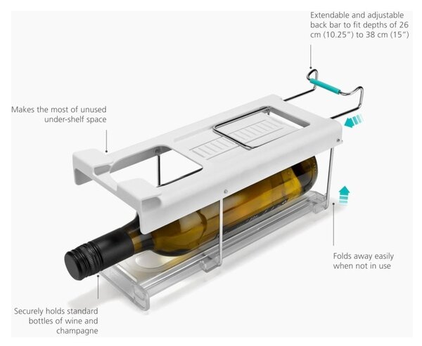 Joseph Joseph FridgeStore Bottle Holder Porta Bottiglie Pieghevole Sotto Ripiano Frigorifero