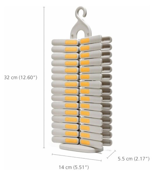 Joseph Joseph PegStore Set di 30 Mollette per Bucato con Supporto Dotato di Gancio