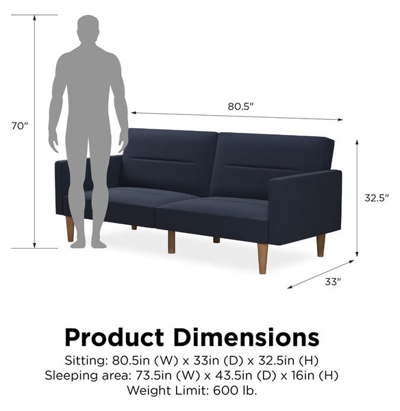 Divano letto blu scuro Mainstays - Støraa
