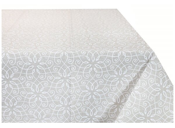 Tessuto decorativo Stelle bianche con lurex, h. 140 cm
