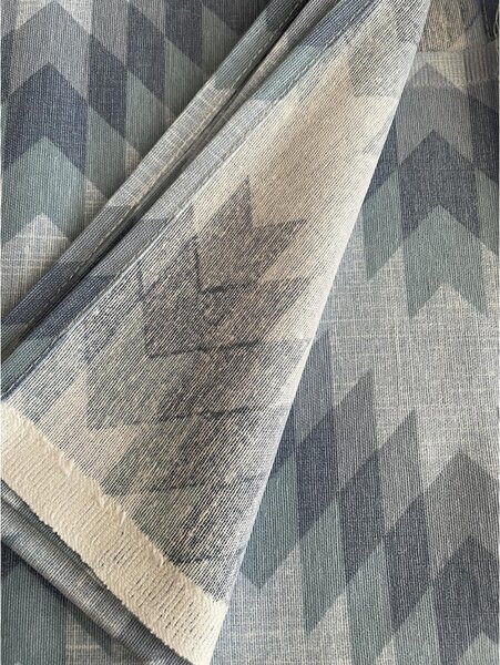Copriletto Piquet Zig-zag blu