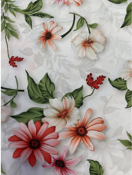 Tessuto fantasia impermeabile MIGD370 Fiori, altezza 160 cm