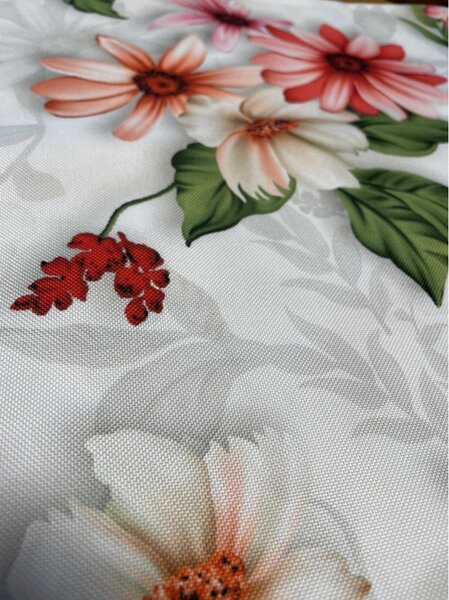 Tessuto fantasia impermeabile MIGD370 Fiori, altezza 160 cm