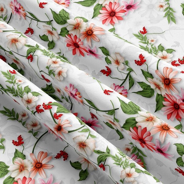 Tessuto fantasia MIGD370 Fiori, altezza 150 cm